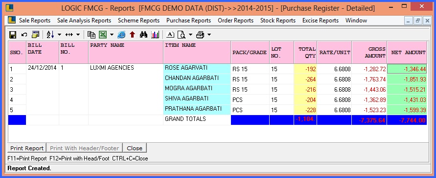 fmcg purchase return register 18